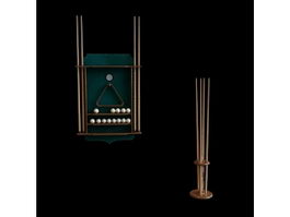 Pool cue and billiard accessories 3d model preview