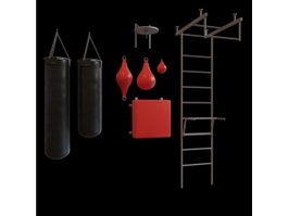 Jungle gym and boxing punch bag 3d model preview