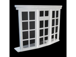 Timber fixed window 3d model preview