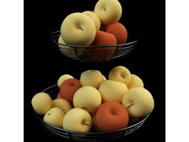 Two basket of pears 3d model preview