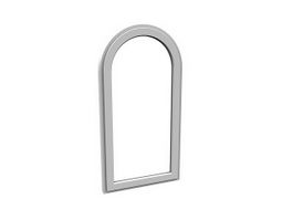 Fixed arched window 3d model preview