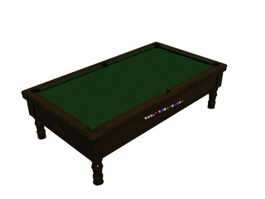 Premium pool table 3d model preview
