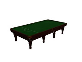 Standard billiard table pool table 3d model preview