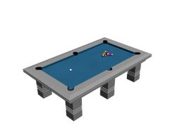 Billiard game pool table 3d model preview