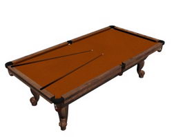 Antique billiard table 3d model preview