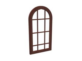 Arched window with grille 3d model preview