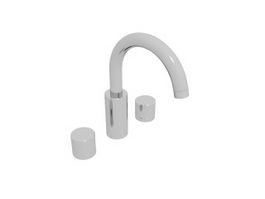 Double handle water faucet tap 3d model preview