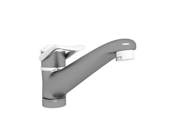 Highly detailed basin faucet 3d rendering