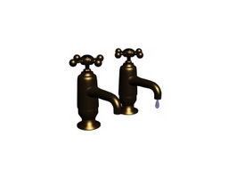 Antique brass faucet 3d preview