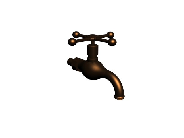 Industrial sink faucet 3d rendering