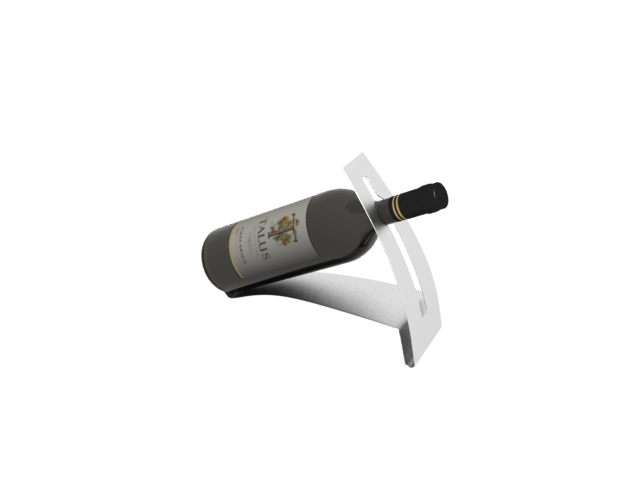 Single bottle wine rack 3d rendering
