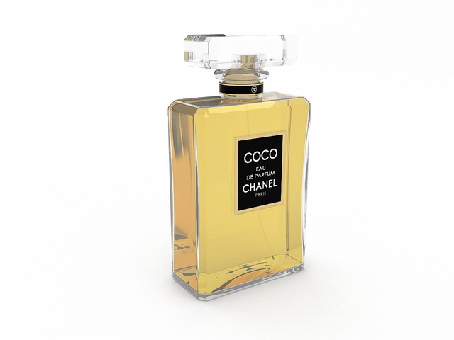 Coco Chanel perfume 3d rendering