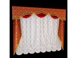 Opera shade curtain fabric 3d model preview