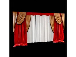 Decoration stage curtains 3d preview