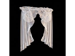 Lace valance curtain 3d model preview