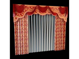 Mounting board valance curtain 3d model preview