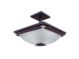 Square ceiling lamp 3d model preview