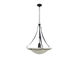 Hanging chain pendant lamp 3d model preview