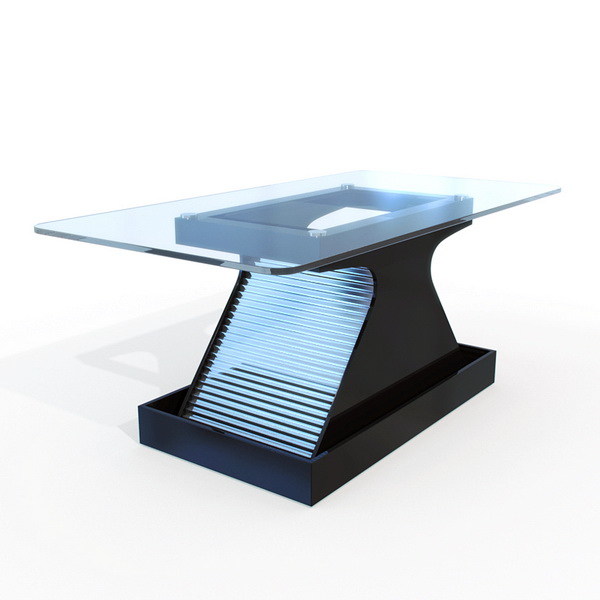 Modern glass coffee table 3d rendering