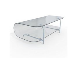 Home furniture glass coffee table 3d model preview