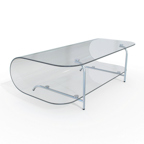 Home furniture glass coffee table 3d rendering
