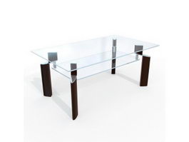 Elegant glass dining table 3d model preview