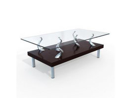 Glass tea coffee table 3d model preview