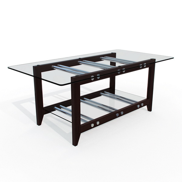 Rectangle glass coffee table 3d rendering