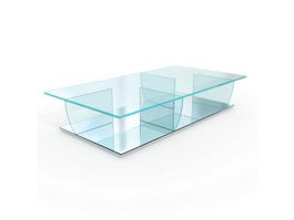 Art design glass coffee table 3d model preview