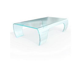 Modern bent glass coffee table 3d model preview