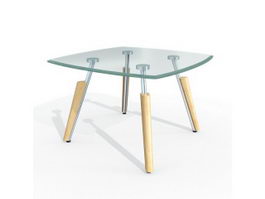 Square glass table 3d preview