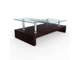 Modern design glass tea table 3d model preview