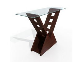 Rectangle glass bar table 3d preview