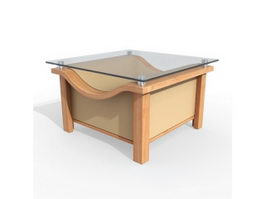 Glass square coffee table 3d model preview