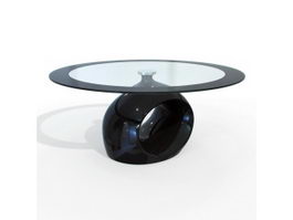 Oval glass coffee table 3d model preview