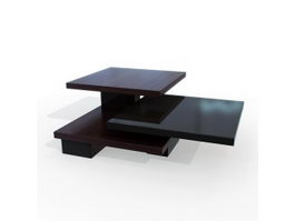Modern wood coffee table 3d model preview