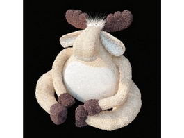 Plush toy white cartoon sheep 3d model preview