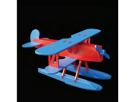Wooden toy plane Heinkel HE51 3d model preview