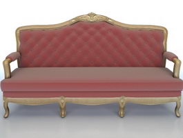 Classical fabric couch 3d model preview