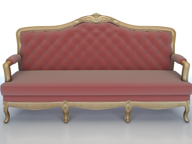 Classical fabric couch 3d rendering