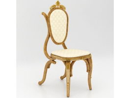 Wooden antique side chair 3d preview