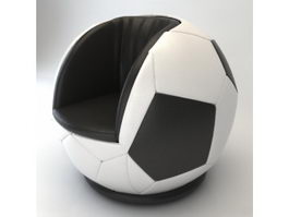 Football leather sofa 3d preview