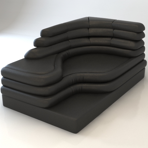Leather corner sofa 3d rendering