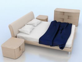 Modern bedroom furniture sets 3d model preview