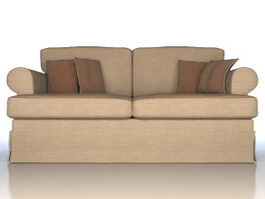 Modern two-seaters fabric sofa 3d model preview