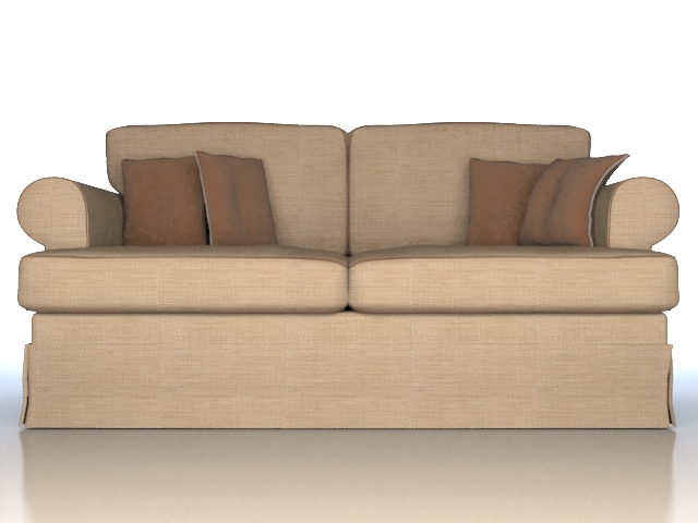 Modern two-seaters fabric sofa 3d rendering