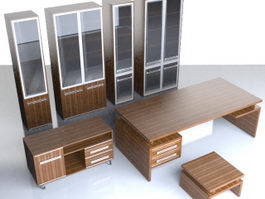 Office furniture set 3d model preview