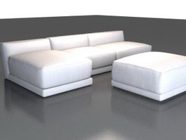 Modern fabric sectional sofa 3d model preview