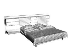Modern king size bed 3d model preview