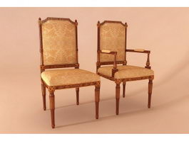 French classic banquet chair 3d preview
